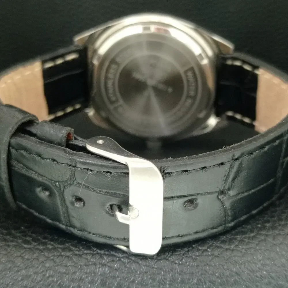 Vintage 1984 Citizen Manual Wound Mens Silver Watch & Silver Accents